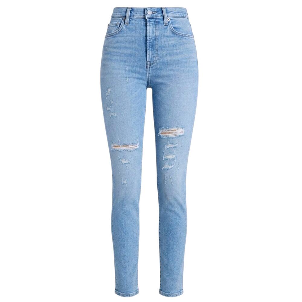 Agolde Super High Rise Distressed Skinny Blue Jeans | Size 27